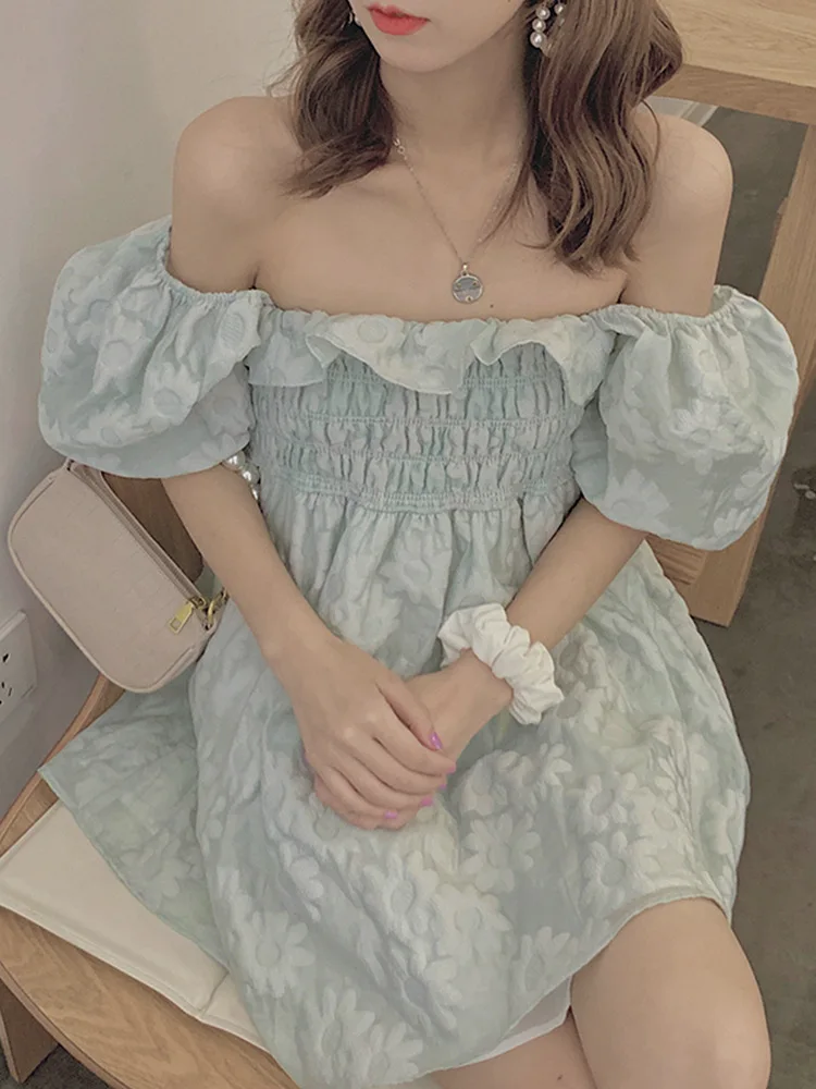 Sweet Women Princess Party Dresses Square Neck Puff Sleeve Elegant Mini Dress Summer Short Korean Style
Sweet Women Princess Party Dresses Square Neck Puff Sleeve Elegant Mini Dress Summer Short Korean Style
