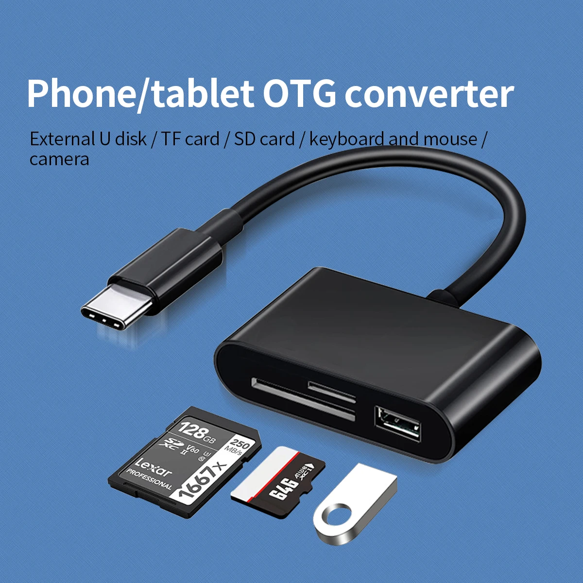 USB Type C To SD Card Reader OTG USB Cable Micro SD/TF Smart Memory Card Reader Adapter Data Transfer for Macbook Connection
USB Type C To SD Card Reader OTG USB Cable Micro SD/TF Smart Memory Card Reader Adapter Data Transfer for Macbook Connection
