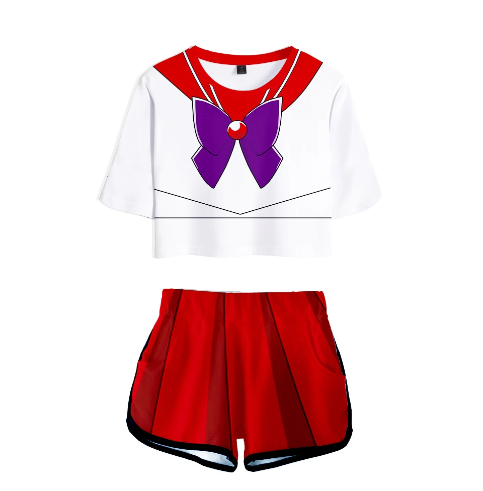 New Sailor Moon 3D Casual Navel T-Shirt + Shorts Ladies Two-Piece Set Blue Girl Bare Tees Fashion Shorts Pink 2-Piece Set
New Sailor Moon 3D Casual Navel T-Shirt + Shorts Ladies Two-Piece Set Blue Girl Bare Tees Fashion Shorts Pink 2-Piece Set