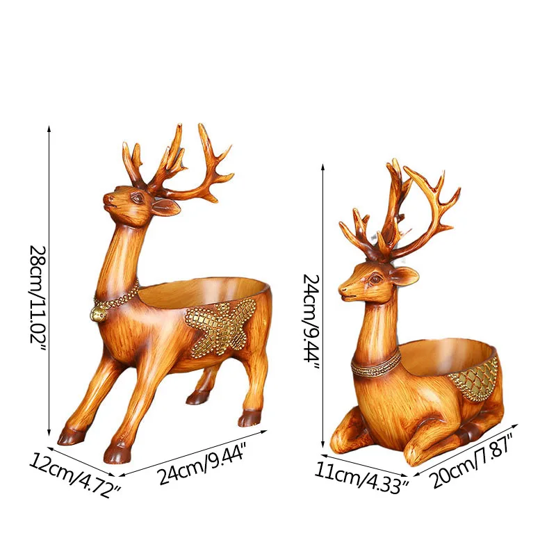 European Resin Couple Elk Figurine Storage Ornament Home Decoration Crafts Luxury Wedding Decoration Furnishings Candy Holder 
European Resin Couple Elk Figurine Storage Ornament Home Decoration Crafts Luxury Wedding Decoration Furnishings Candy Holder