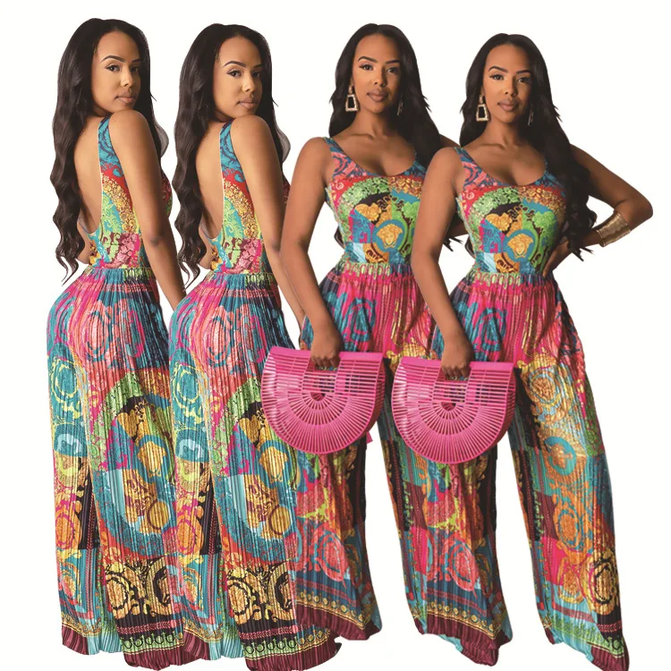 FNOCE Cross-border Foreign Trade Women's hot Style Printed Vest Suspenders Halter Fashion Casual Loose One-piece Trousers Women
FNOCE Cross-border Foreign Trade Women's hot Style Printed Vest Suspenders Halter Fashion Casual Loose One-piece Trousers Women