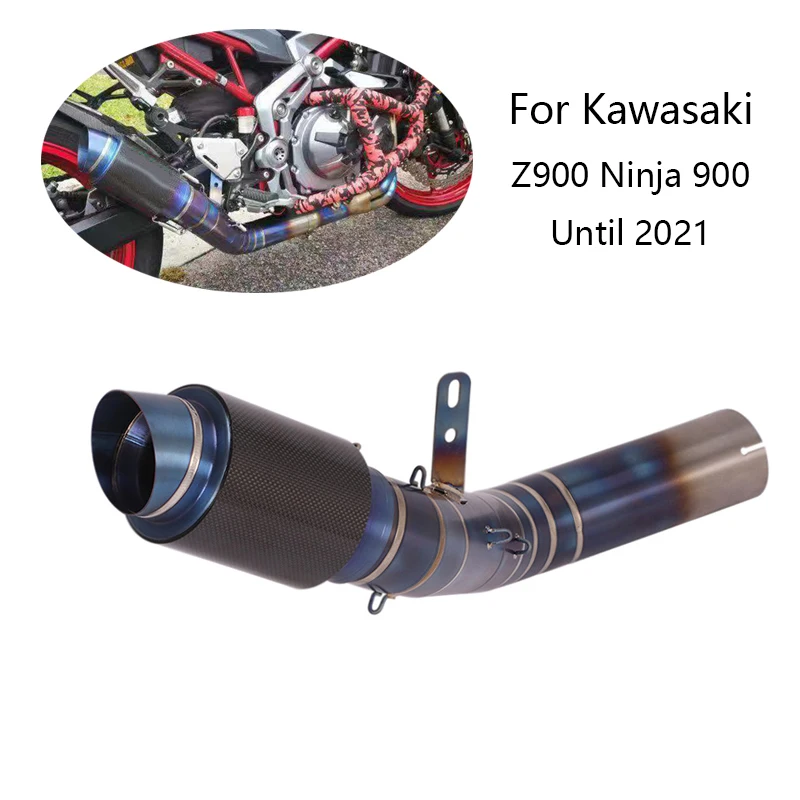 

For Kawasaki Z900 Ninja 900 2017-2023 Motorcycle Exhaust Pipe Titanium Alloy Tail Escape Slip On Middle Link Pipe with Catalyst