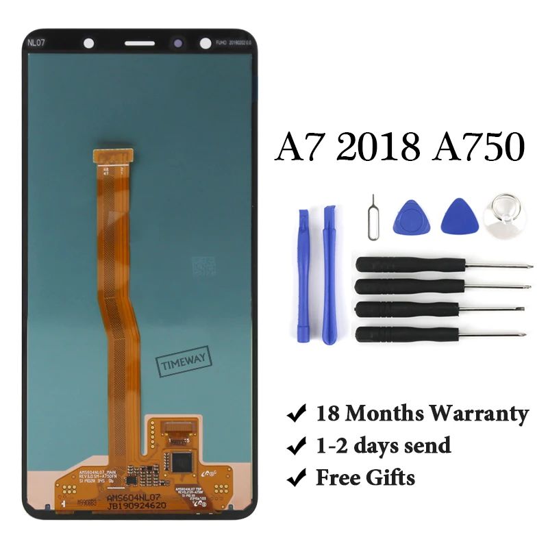 6.0'' Super AMOLED LCD For A7 2018 A750 LCD SM-A750F A750F Display With Touch Screen Assembly Replacement Part
6.0'' Super AMOLED LCD For A7 2018 A750 LCD SM-A750F A750F Display With Touch Screen Assembly Replacement Part