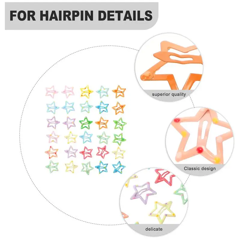 30pcs Kids Five-Pointed Star Hair Clips Candy Color Bobby Pin (Random Color)
30pcs Kids Five-Pointed Star Hair Clips Candy Color Bobby Pin (Random Color)