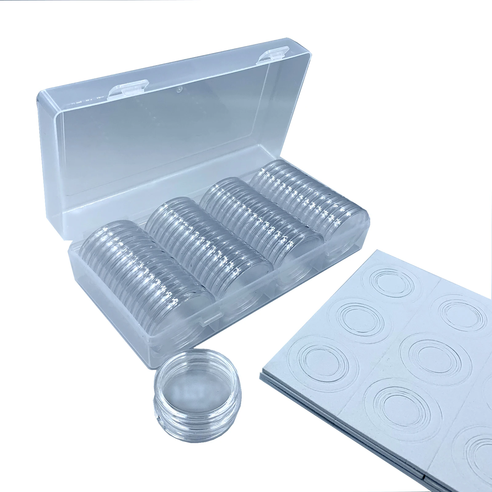 60 Pieces Coin Holder 41mm Coin Capsules with Foam Gasket Plastic Storage Organizer Box for Coin Collection Supplies
60 Pieces Coin Holder 41mm Coin Capsules with Foam Gasket Plastic Storage Organizer Box for Coin Collection Supplies