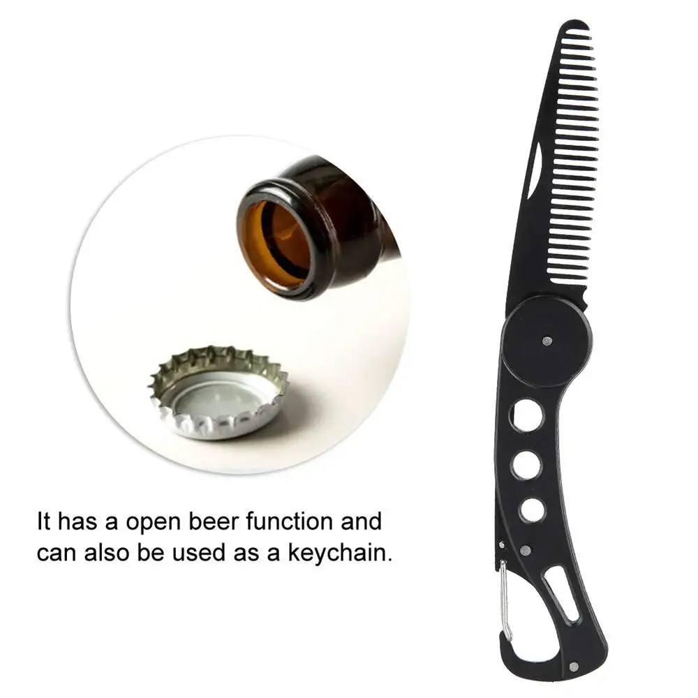 Outdoor Stainless Steel Folding Beard Comb Corkscrew,Portable Multifunction Anti Static Comb for Men Grooming
Outdoor Stainless Steel Folding Beard Comb Corkscrew,Portable Multifunction Anti Static Comb for Men Grooming