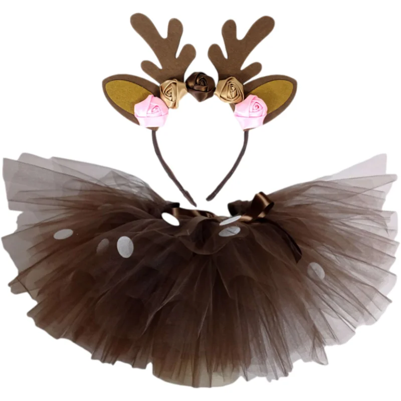 Chritsmas Deer Costume Tutu Girls Fluffy Skirt Brown Halloween Costume Clothes Kids Reindeer Cosplay Children Outfit 1-14 Years
Chritsmas Deer Costume Tutu Girls Fluffy Skirt Brown Halloween Costume Clothes Kids Reindeer Cosplay Children Outfit 1-14 Years