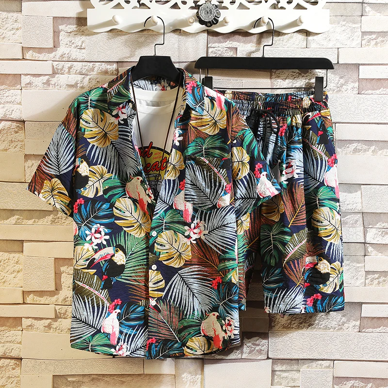 2022 New Fashion Men Sets Short Sleeve Hawaiian Loose Shirt + Beach Shorts Summer Casual Floral Shirt Beach Two Piece Sets M-5XL
2022 New Fashion Men Sets Short Sleeve Hawaiian Loose Shirt + Beach Shorts Summer Casual Floral Shirt Beach Two Piece Sets M-5XL