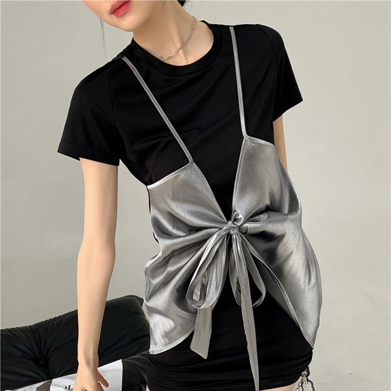 XIZIHUPAN Black Patchwork Dress For Women O Neck Short Sleeve Bow Fake Two Elegant Mini Dresses Female New 2021 Clothing Summer
XIZIHUPAN Black Patchwork Dress For Women O Neck Short Sleeve Bow Fake Two Elegant Mini Dresses Female New 2021 Clothing Summer