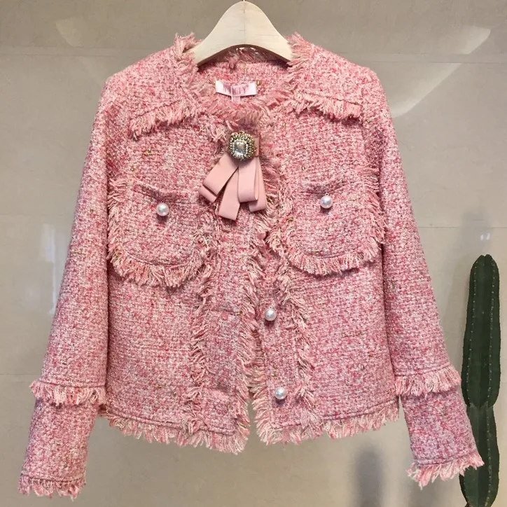 Little Fragrant French Tweed Jacket Women's 2021 Spring New Short Early Spring Ladies Pink Spring and Autumn Tops
Little Fragrant French Tweed Jacket Women's 2021 Spring New Short Early Spring Ladies Pink Spring and Autumn Tops