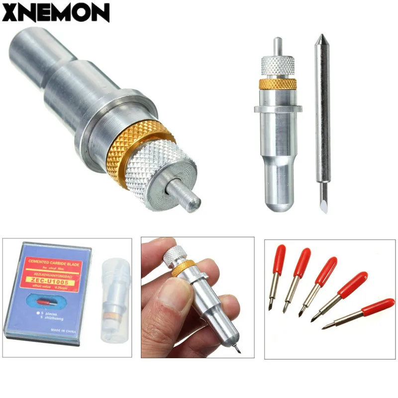 5pcs/Set 45 Degree For Metal Alloy Cutting Plotter Vinyl Cutter Blade+ Blade Holder | Инструменты