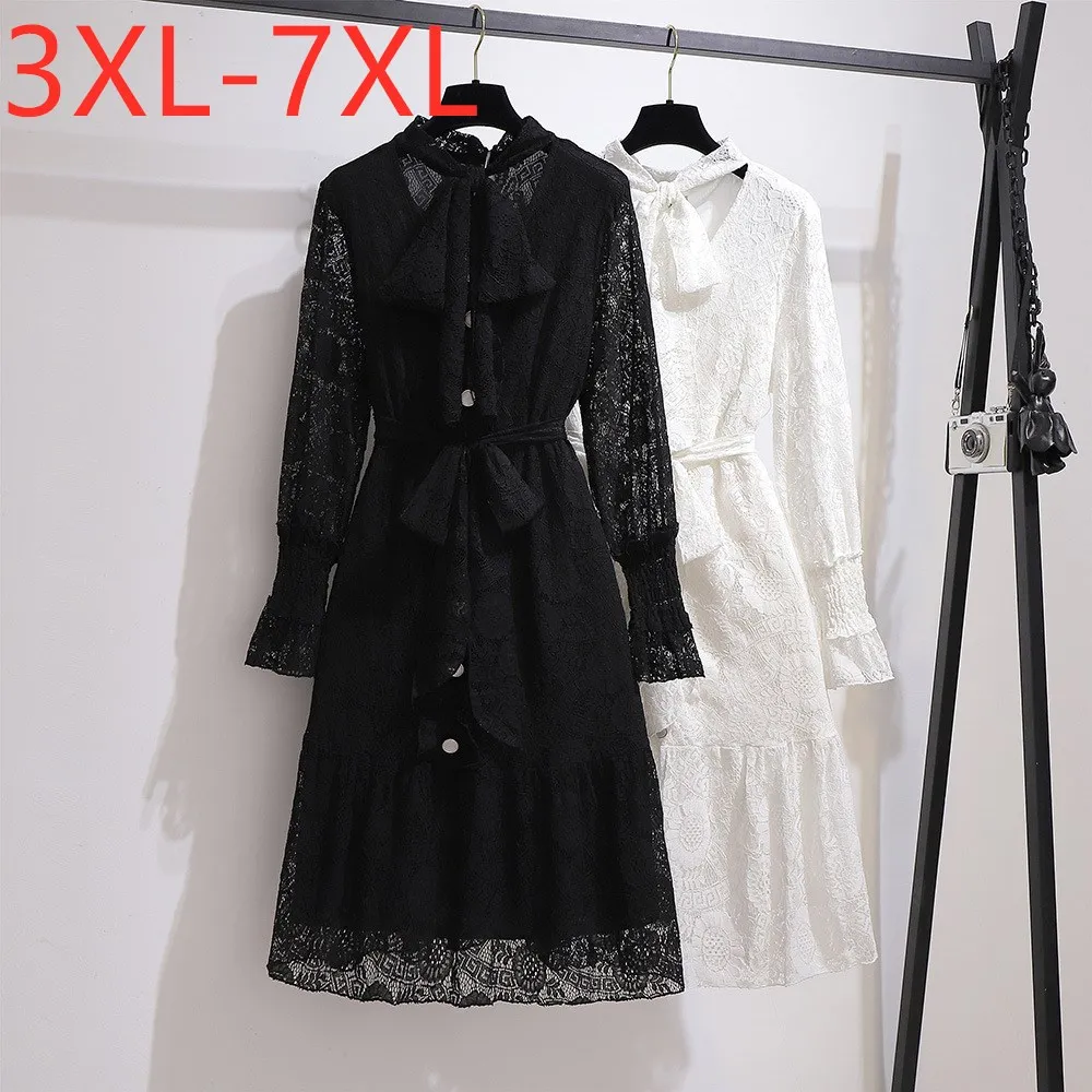 New Ladies Autumn Winter Plus Size Lace Dress For Women Large Long Sleeve Loose Button Black Belt Mini Dress 3XL 4XL 5XL 6XL 7XL
New Ladies Autumn Winter Plus Size Lace Dress For Women Large Long Sleeve Loose Button Black Belt Mini Dress 3XL 4XL 5XL 6XL 7XL