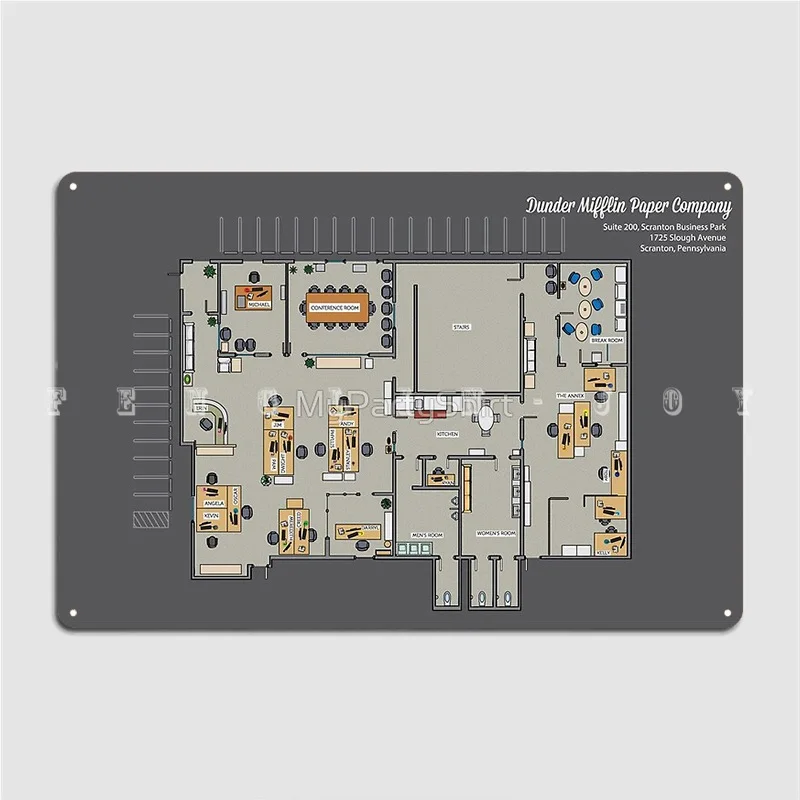 Dunder Mifflin, бумажная компания, план пола, телевизионный план, металлический фотоплан, украшение для стены, паба, персонализированный оловянный... 
Dunder Mifflin, бумажная компания, план пола, телевизионный план, металлический фотоплан, украшение для стены, паба, персонализированный оловянный...