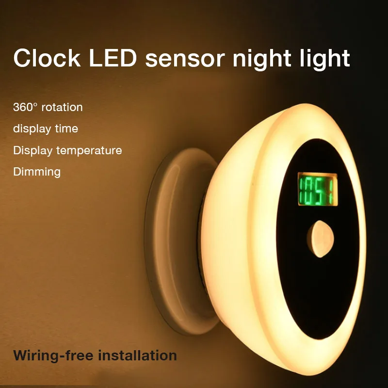 Smart Home Night Light Can Touch Rota Light Sensing Bedroom Bedside Lamp Time Temperature Display Led Human Body Induction Lamp
Smart Home Night Light Can Touch Rota Light Sensing Bedroom Bedside Lamp Time Temperature Display Led Human Body Induction Lamp