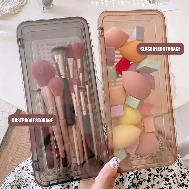 Ins Large Capacity Portable Makeup Brush Storage Box with Lid Dustproof For Pencil Eye Shadow Brush Bucket Beauty Egg Eyebrow
Ins Large Capacity Portable Makeup Brush Storage Box with Lid Dustproof For Pencil Eye Shadow Brush Bucket Beauty Egg Eyebrow