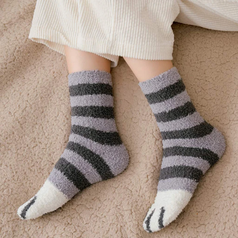 Fuzzy Fluffy Terry Warm Socks for Women Cute Animal Claws Coral Velvet Winter Kawaii Thick Striped Cartoon Girls Socks
Fuzzy Fluffy Terry Warm Socks for Women Cute Animal Claws Coral Velvet Winter Kawaii Thick Striped Cartoon Girls Socks