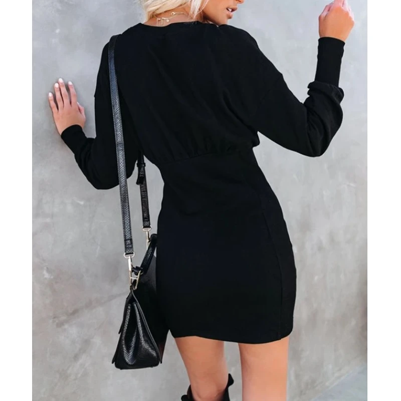 WEPBEL Dress Spring Summer Fashion Long Sleeve High Waist O-Neck Mini Dress Women's Slim Casual Solid Color Dress
WEPBEL Dress Spring Summer Fashion Long Sleeve High Waist O-Neck Mini Dress Women's Slim Casual Solid Color Dress