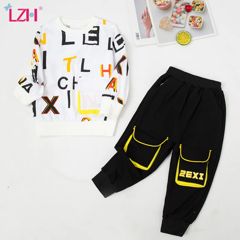 LZH Long Sleeve Trousers Tracksuit For Children 2021 Fashion Letter Printing Baby Boys Sets Autumn Casual Toddler Kids 2Pcs Suit
LZH Long Sleeve Trousers Tracksuit For Children 2021 Fashion Letter Printing Baby Boys Sets Autumn Casual Toddler Kids 2Pcs Suit