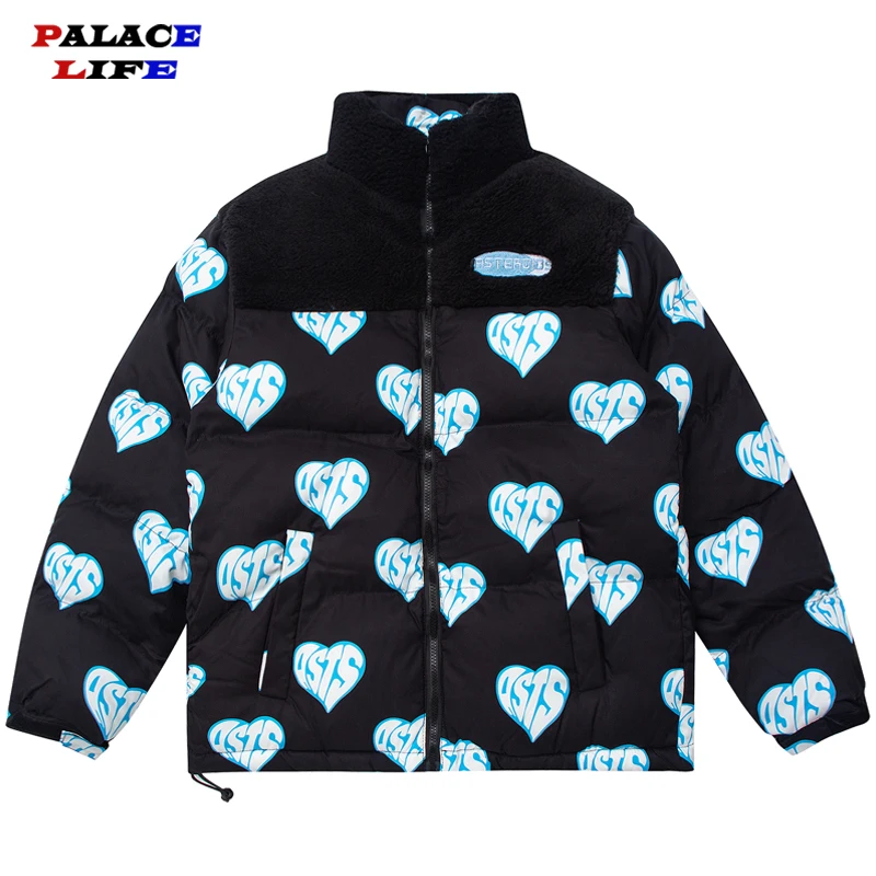Hip Hop Harajuku Heart Printed Patchwork Parkas Men 2021 Winter Padded Warm Oversize Casual Jakcets Coats Unisex Streetwear
Hip Hop Harajuku Heart Printed Patchwork Parkas Men 2021 Winter Padded Warm Oversize Casual Jakcets Coats Unisex Streetwear
