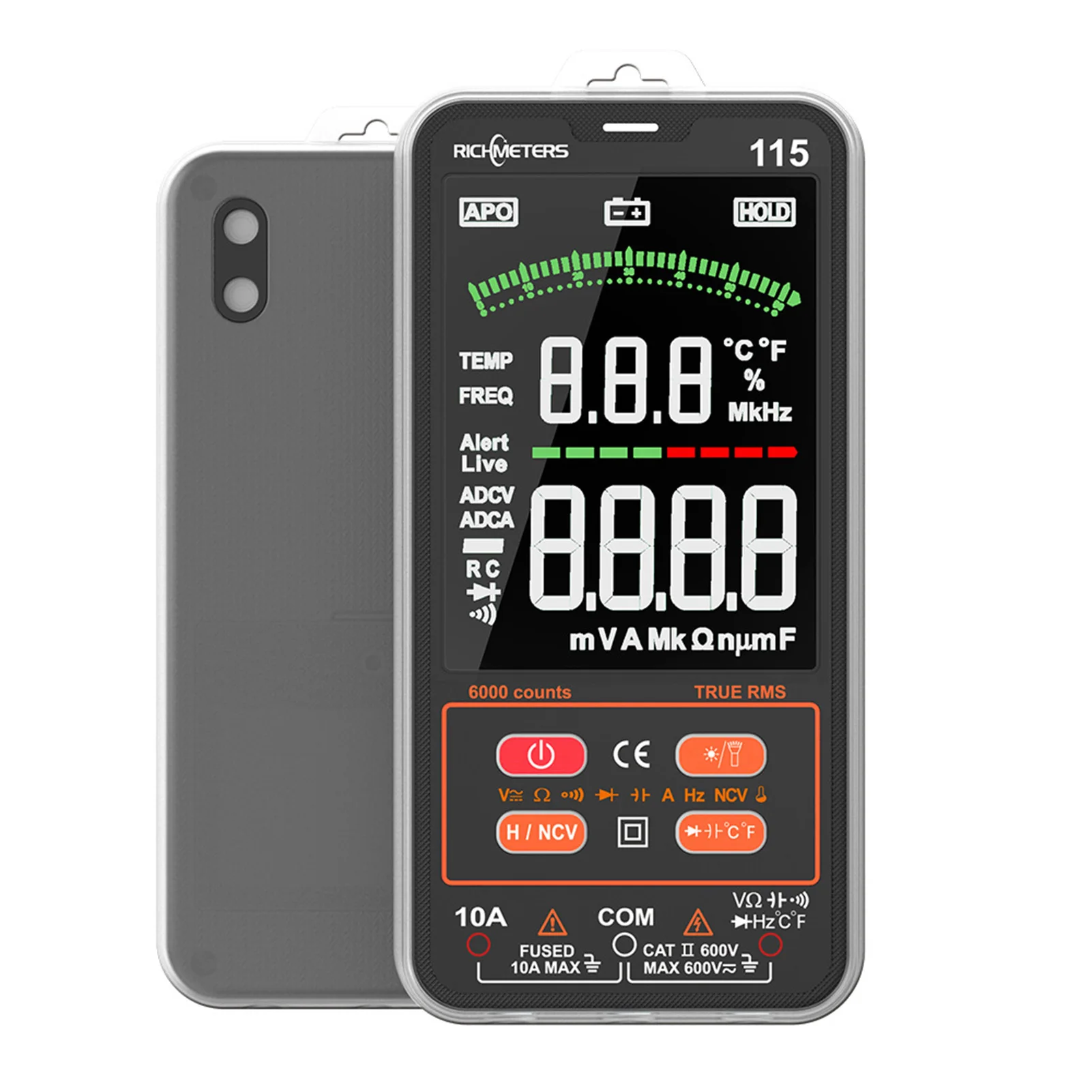 RM115 Digital Multimeter 6000 Counts True RMS A C/DC Voltage /Capacitance/Resistance/Diode Voltmeter Digital Multimeter
RM115 Digital Multimeter 6000 Counts True RMS A C/DC Voltage /Capacitance/Resistance/Diode Voltmeter Digital Multimeter