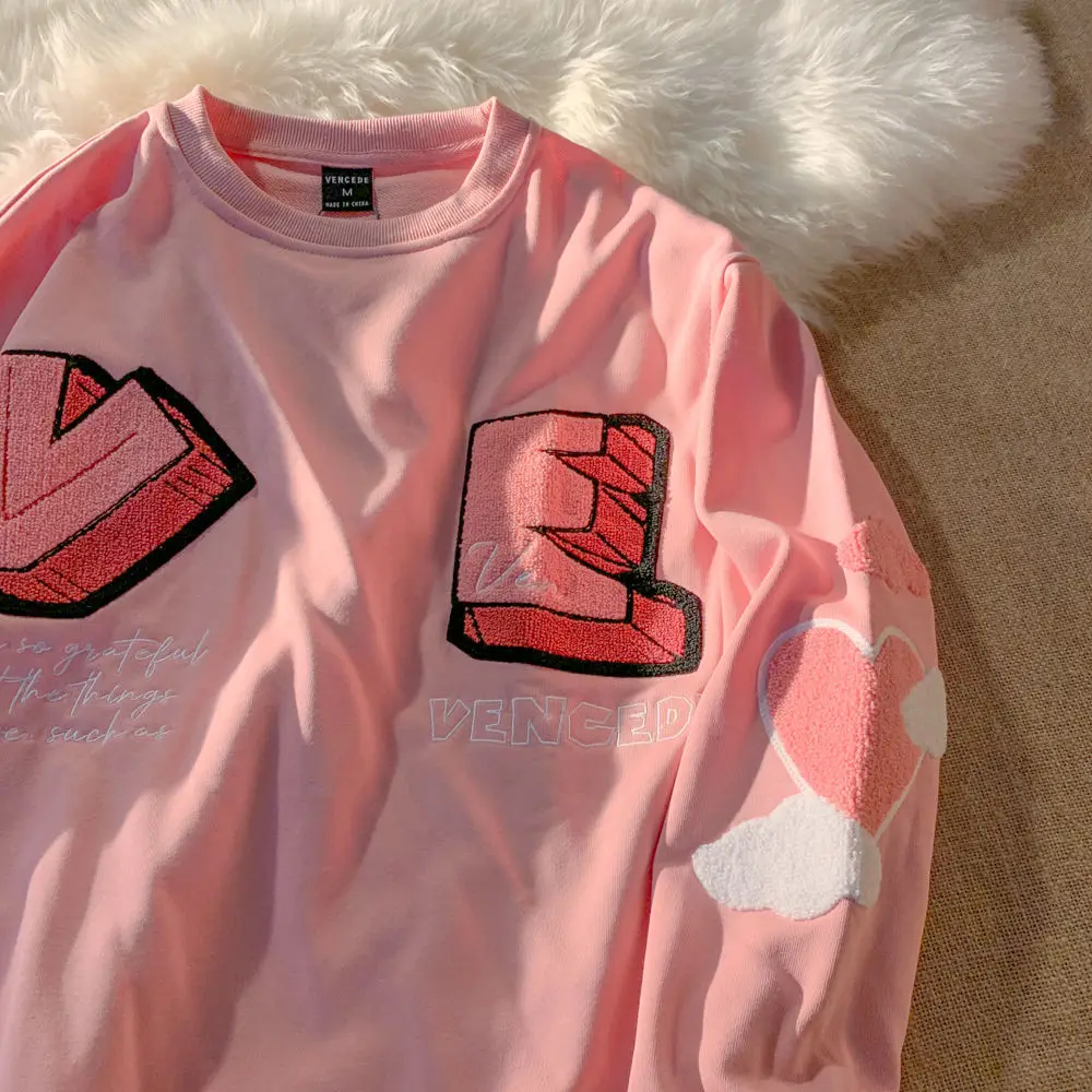 Pink 3 Colors Letters Embroidery Sweatshirt Women O-neck Long Sleeve Pullovers Fashion Autumn Tops Teens Clothes Korean Japanese
Pink 3 Colors Letters Embroidery Sweatshirt Women O-neck Long Sleeve Pullovers Fashion Autumn Tops Teens Clothes Korean Japanese