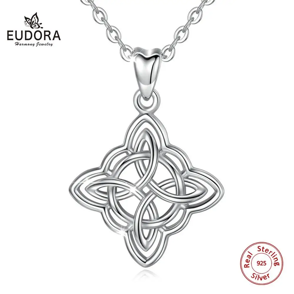 Eudora Sterling Silver Good Luck Irish Celtic Knot Pendant Necklace with Gift Box Fashion Women Jewelry Silver Knot Charm CYD200
Eudora Sterling Silver Good Luck Irish Celtic Knot Pendant Necklace with Gift Box Fashion Women Jewelry Silver Knot Charm CYD200