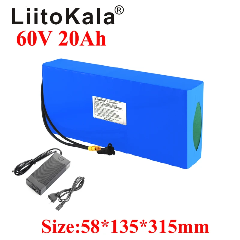 Аккумулятор LiitoKala XT60 для электровелосипеда, 60 В, 20 Ач, 18650, 750 Вт, 1500 Вт, 1800 Вт
Аккумулятор LiitoKala XT60 для электровелосипеда, 60 В, 20 Ач, 18650, 750 Вт, 1500 Вт, 1800 Вт