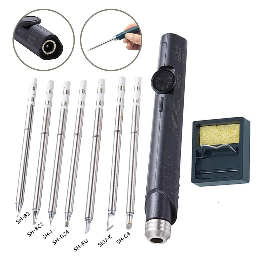 SH72 65W High Power Mini Electric Soldering Iron12-24V Adjustable Soldering Fast Heating Lightweight Handle Welding Tools
SH72 65W High Power Mini Electric Soldering Iron12-24V Adjustable Soldering Fast Heating Lightweight Handle Welding Tools
