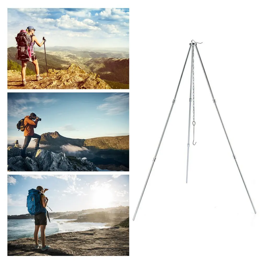 Outdoor Fire Pit Tripod Portable Triangle Hanging Pot Outdoor Camping Cookware Picnic Cooking Pot Grill Tool
Outdoor Fire Pit Tripod Portable Triangle Hanging Pot Outdoor Camping Cookware Picnic Cooking Pot Grill Tool