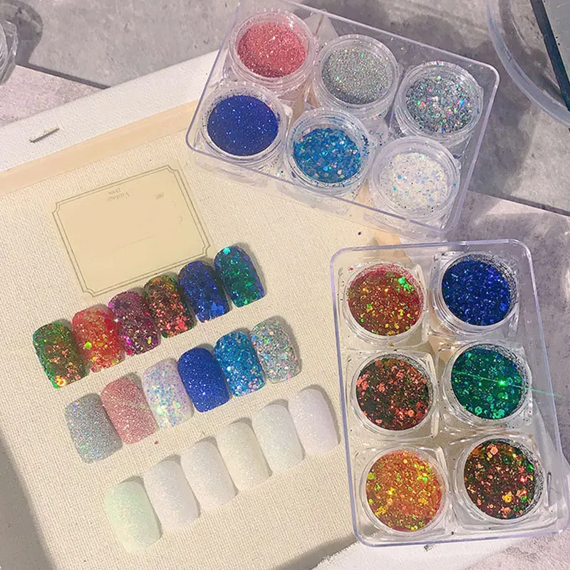 Laser Holographic Fluorescent Flakes 6Pcs/Set Nail Glitter 3D Nail Sequin Pigment Powder Mermaid Shinny Sparkly Decoration
Laser Holographic Fluorescent Flakes 6Pcs/Set Nail Glitter 3D Nail Sequin Pigment Powder Mermaid Shinny Sparkly Decoration
