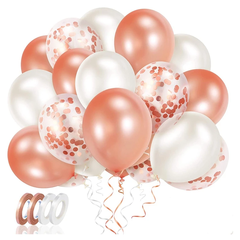 70PCS Rose Gold Balloons Set with Ribbons,12 Inch Latex Confetti Balloons for Birthday Party Wedding Anniversary
70PCS Rose Gold Balloons Set with Ribbons,12 Inch Latex Confetti Balloons for Birthday Party Wedding Anniversary