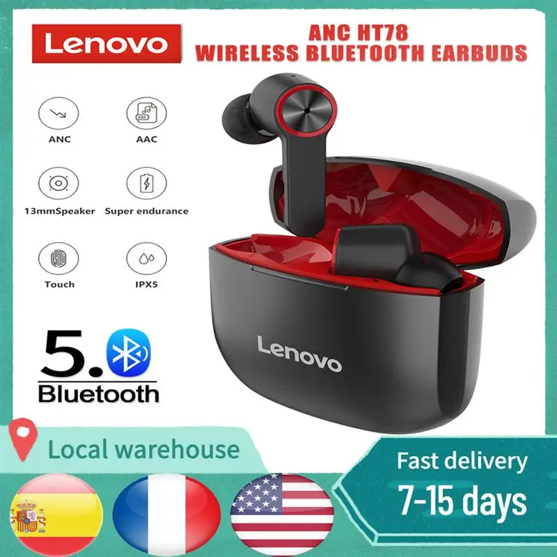Lenovo HT78 Wireless Bluetooth Earphone Noise reduction Waterproof TWS Hifi Stereo Sound ANC Gaming Earbuds with Charger Case
Lenovo HT78 Wireless Bluetooth Earphone Noise reduction Waterproof TWS Hifi Stereo Sound ANC Gaming Earbuds with Charger Case