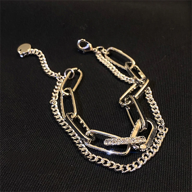 Trendy Design Hip Hop Chain Bracelet for Women Accessories Korean Double Layer Fashion Jewelry Charm AAA Zircon Party Ins Gift
Trendy Design Hip Hop Chain Bracelet for Women Accessories Korean Double Layer Fashion Jewelry Charm AAA Zircon Party Ins Gift