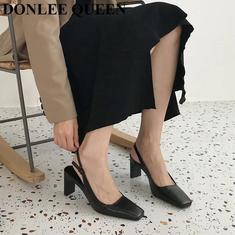 Shoes Woman Fashion Square Toe Sandals 2020 Spring 7cm High Heels Slingbacks Shoes Female Thick High Heels Pumps For Office Shoe
Shoes Woman Fashion Square Toe Sandals 2020 Spring 7cm High Heels Slingbacks Shoes Female Thick High Heels Pumps For Office Shoe