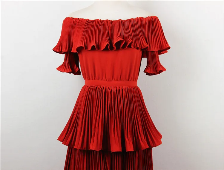 2021 Summer Multi-Layer Maxi Cake Dress Women Ruffled Sexy Off-Neck Red Dress Goddess Temperament Chiffon Pleated Dress Fairy
2021 Summer Multi-Layer Maxi Cake Dress Women Ruffled Sexy Off-Neck Red Dress Goddess Temperament Chiffon Pleated Dress Fairy