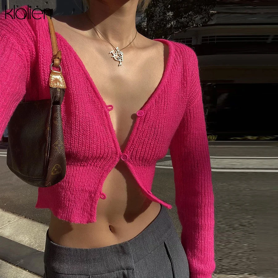 KLALIEN Fashion Casual Streetwear Slim Solid Single Breasted Sweater For Women Autumn New Stretch Wild Basic Female Top 2021
KLALIEN Fashion Casual Streetwear Slim Solid Single Breasted Sweater For Women Autumn New Stretch Wild Basic Female Top 2021
