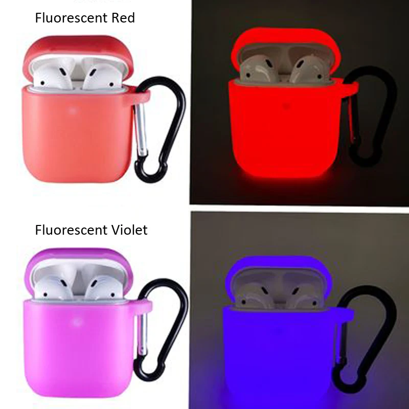 Glow in the Dark Soft Silicone Case for Apple Airpods Charging Protective Cover Bluetooth Wireless Earphone With Carabiner
Glow in the Dark Soft Silicone Case for Apple Airpods Charging Protective Cover Bluetooth Wireless Earphone With Carabiner
