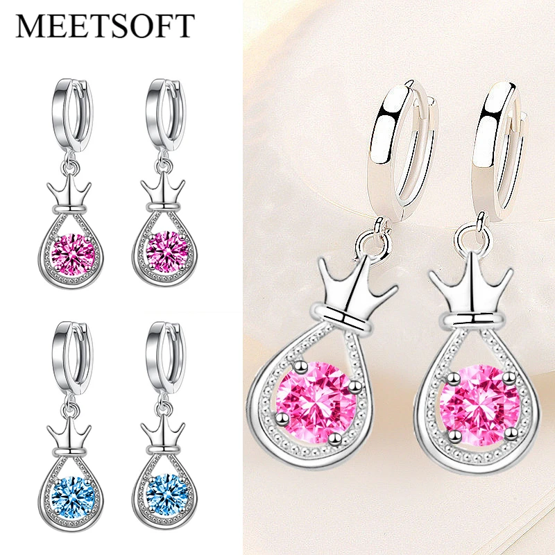 MEETSOFT, модная женская разноцветная Пряжка из серебра 925 пробы в виде короны и капли воды, Изящные Ювелирные изделия, Прямая поставка
MEETSOFT, модная женская разноцветная Пряжка из серебра 925 пробы в виде короны и капли воды, Изящные Ювелирные изделия, Прямая поставка