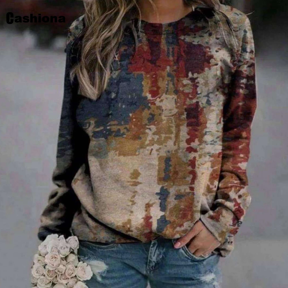 Cashiona 2021 Spring Autumn Sweatshirt Fashion Women Clothing Long Sleeve Casual Landscape Print Top Pullovers Femme Streetwear 
Cashiona 2021 Spring Autumn Sweatshirt Fashion Women Clothing Long Sleeve Casual Landscape Print Top Pullovers Femme Streetwear