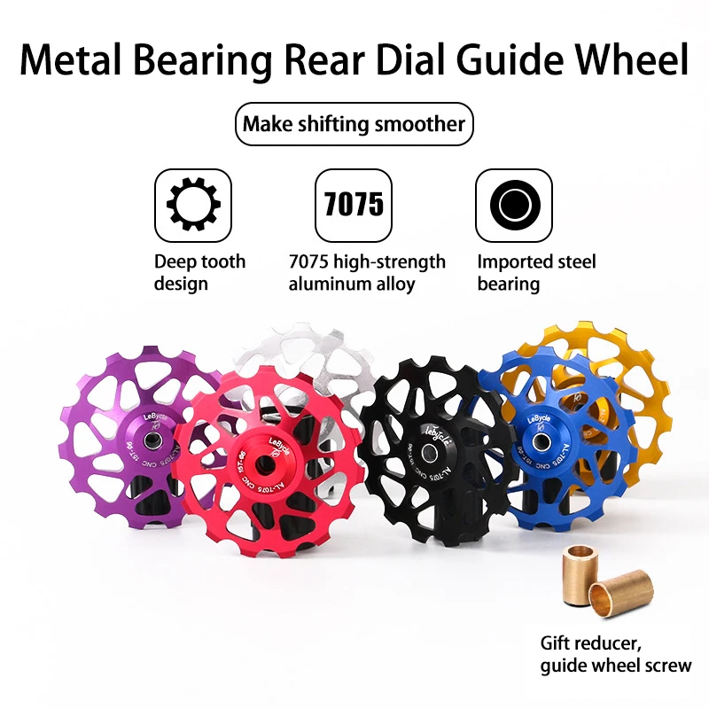 LEBYCLE 15T 7005 Aluminum Alloy Bicycle Rear Derailleur Pulley MTB Mountain Road Bike Bearing Jockey Wheel Bike Accessories
LEBYCLE 15T 7005 Aluminum Alloy Bicycle Rear Derailleur Pulley MTB Mountain Road Bike Bearing Jockey Wheel Bike Accessories