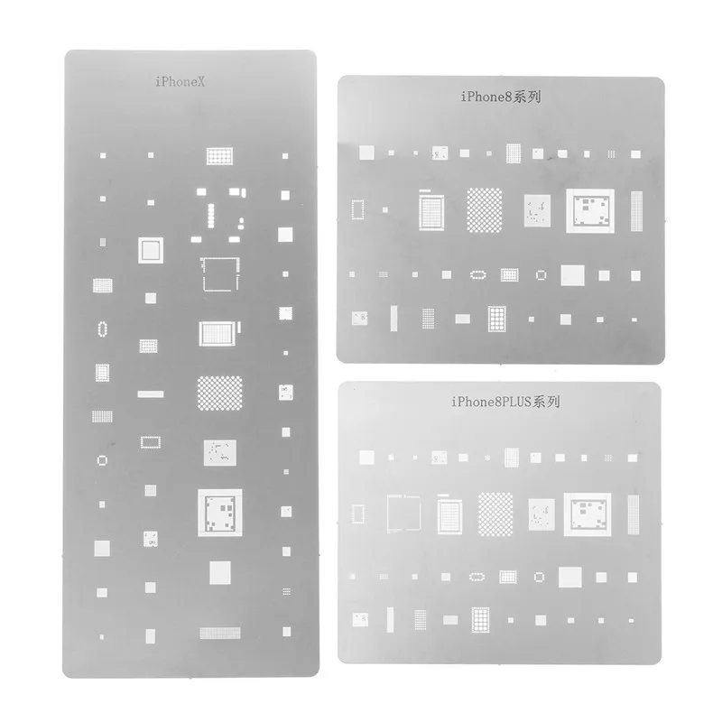 1Pc IC Chip Repair BGA Rework Reballing Stencil Template Chip Tool For iPhone X/8/8 Plus High Quality Comnetion Kit 
1Pc IC Chip Repair BGA Rework Reballing Stencil Template Chip Tool For iPhone X/8/8 Plus High Quality Comnetion Kit