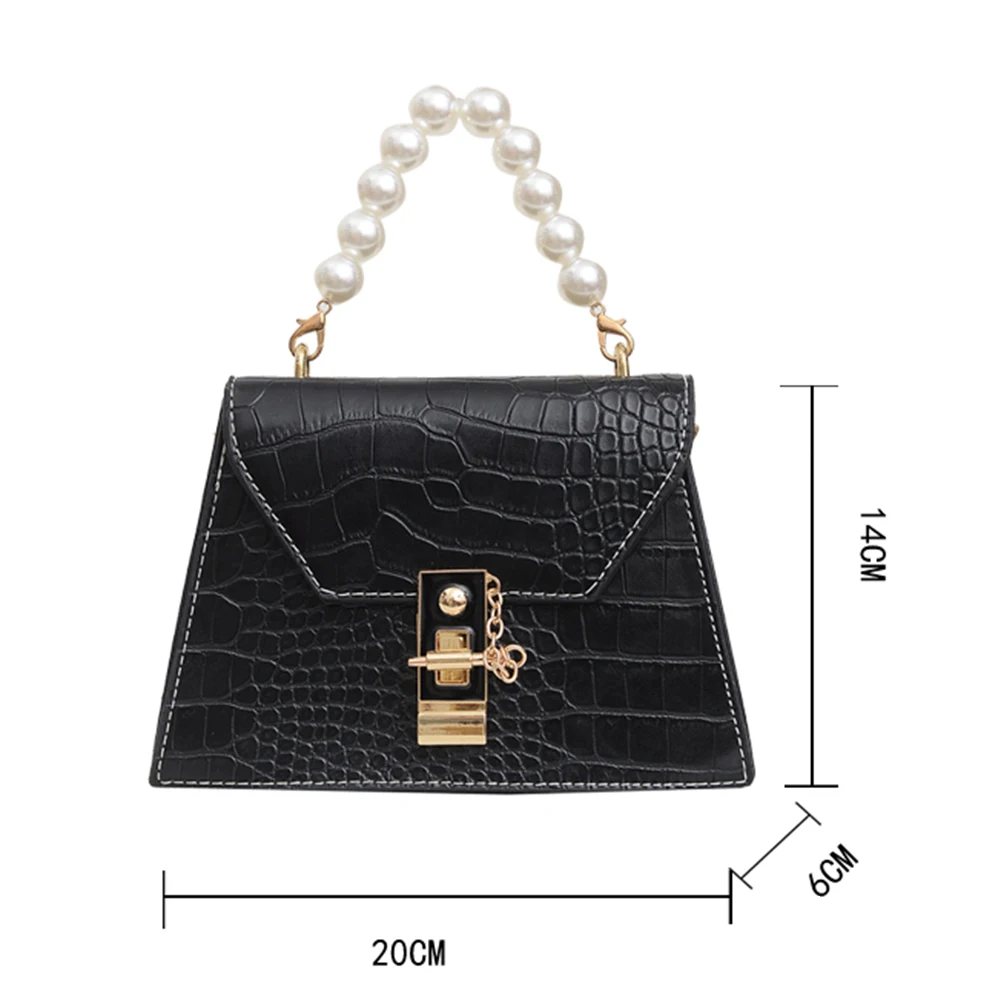 Women Pearl Chain Shoulder Handbags Fashion Alligator Pattern PU Messenger Bag Popular Simple Female Daily Bag
Women Pearl Chain Shoulder Handbags Fashion Alligator Pattern PU Messenger Bag Popular Simple Female Daily Bag