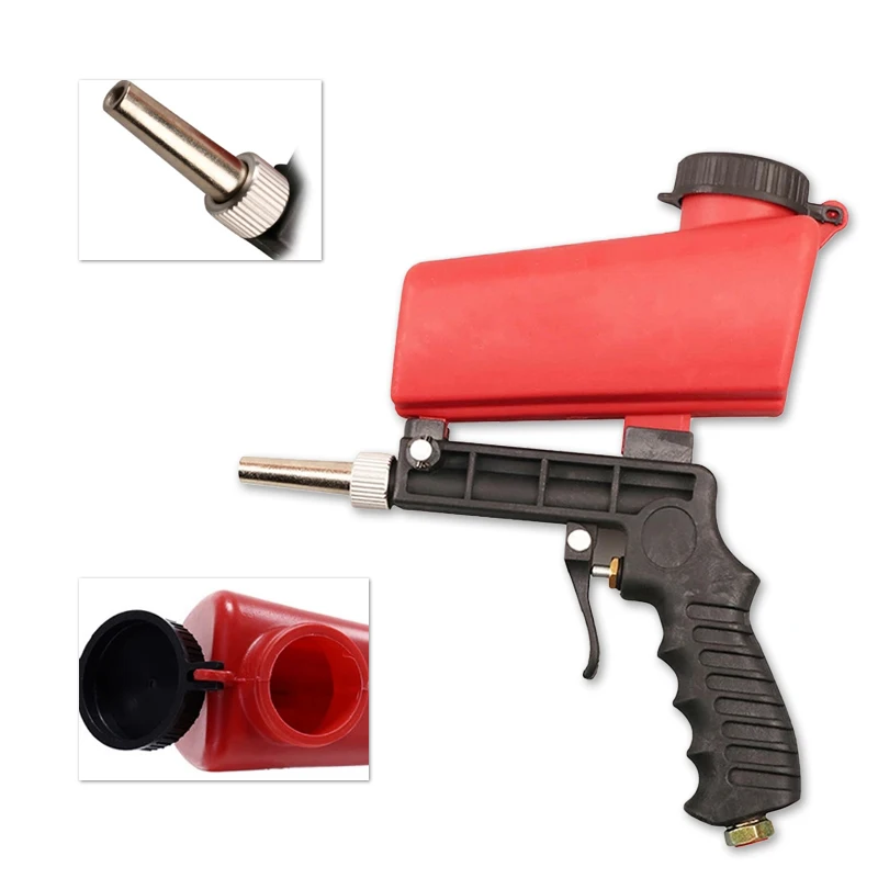 Portable sandblasting gun, rust removal, oil removal and impurity glass sandblasting, gravity type small sandblasting machine
Portable sandblasting gun, rust removal, oil removal and impurity glass sandblasting, gravity type small sandblasting machine