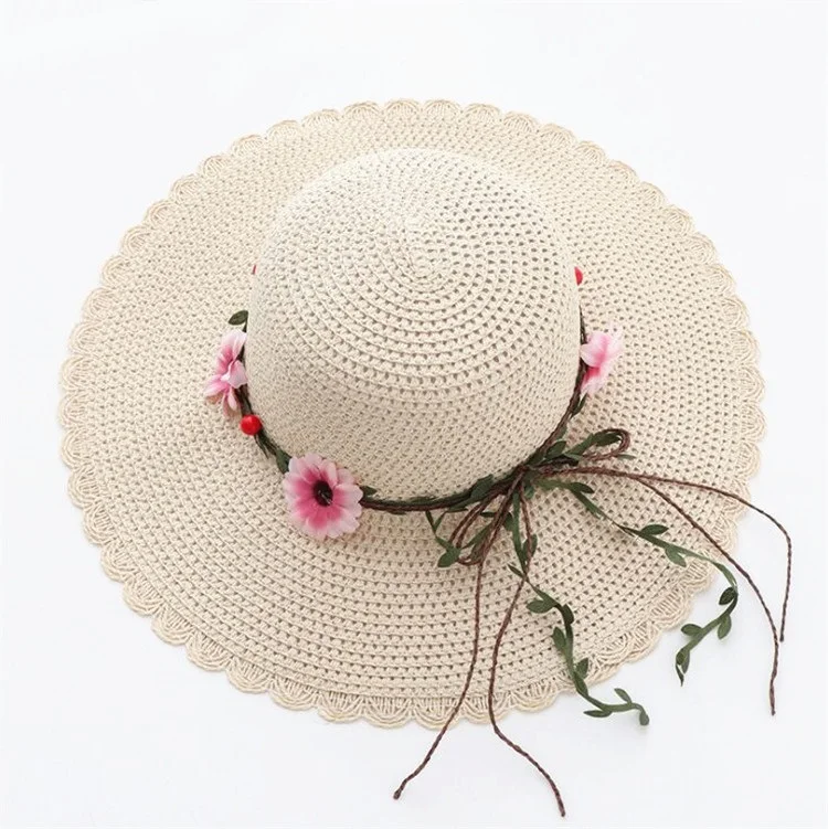 Фото Женская Повседневная соломенная шляпа от солнца DONGYUN013 пляжная кепка с цветами и(Aliexpress на русском)