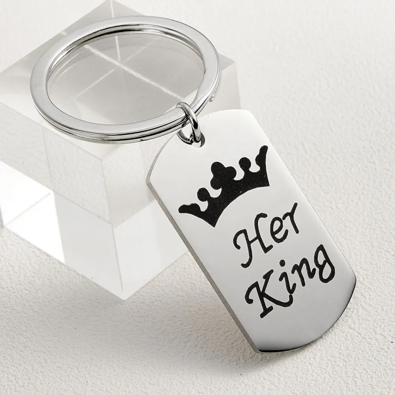 Stainless Steel Couple Keychain Her King And His Queen Stainless Steel Keychain Necklace Couple Valentine'S Day Gift Pendant
Stainless Steel Couple Keychain Her King And His Queen Stainless Steel Keychain Necklace Couple Valentine'S Day Gift Pendant