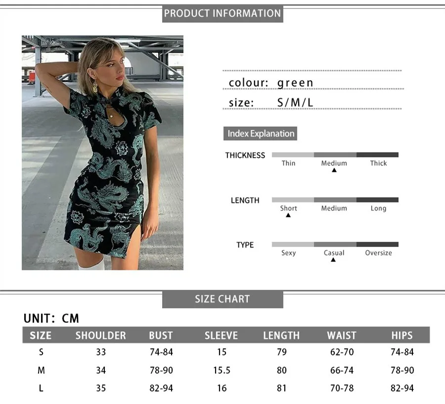 Spring Chinese Traditional Dress for Women Dragon Gothic Hem Split Sexy Mini Dresses Hollow Out Cheongsam Vintage Party
Spring Chinese Traditional Dress for Women Dragon Gothic Hem Split Sexy Mini Dresses Hollow Out Cheongsam Vintage Party