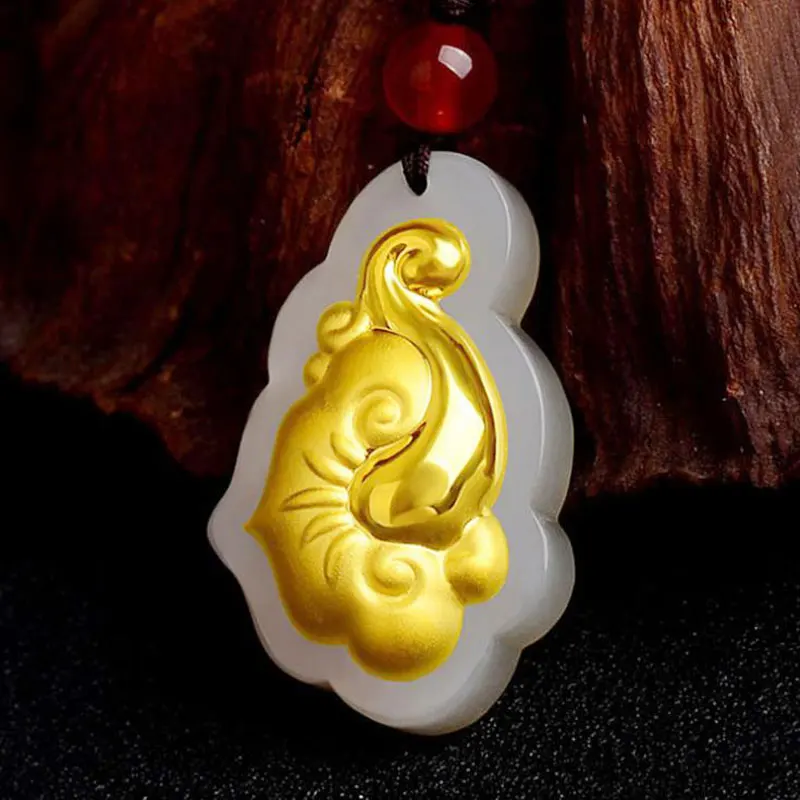Natural Hetian Jade Boutique Pendant Women's 24K Gold Lucky Clouds Ruyi Jade Stone Necklace Pendant Gift
Natural Hetian Jade Boutique Pendant Women's 24K Gold Lucky Clouds Ruyi Jade Stone Necklace Pendant Gift