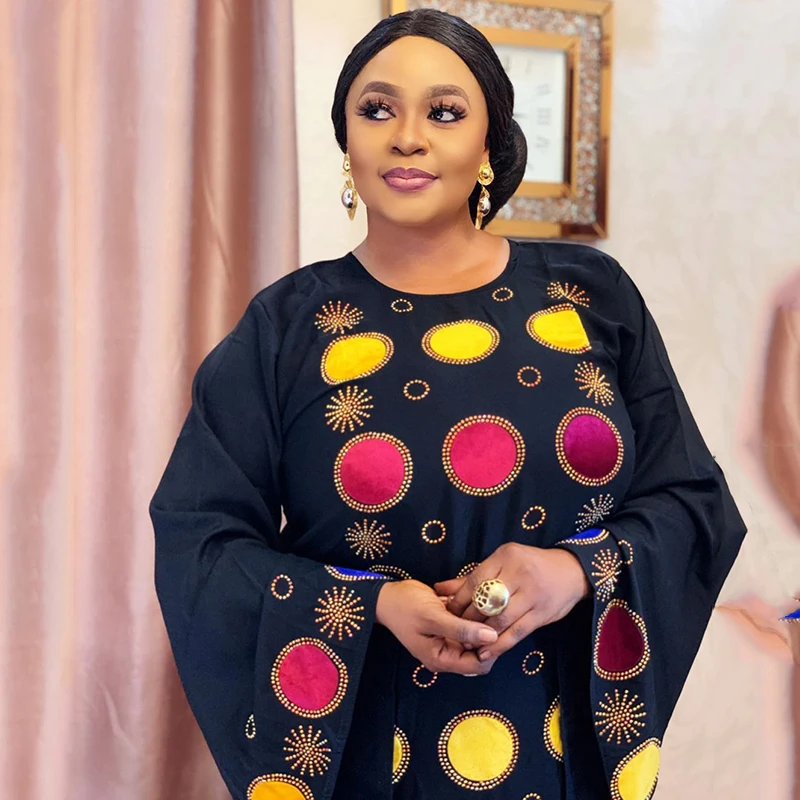 Женское платье с бисером, длинное мусульманское платье, в африканском стиле 
Женское платье с бисером, длинное мусульманское платье, в африканском стиле