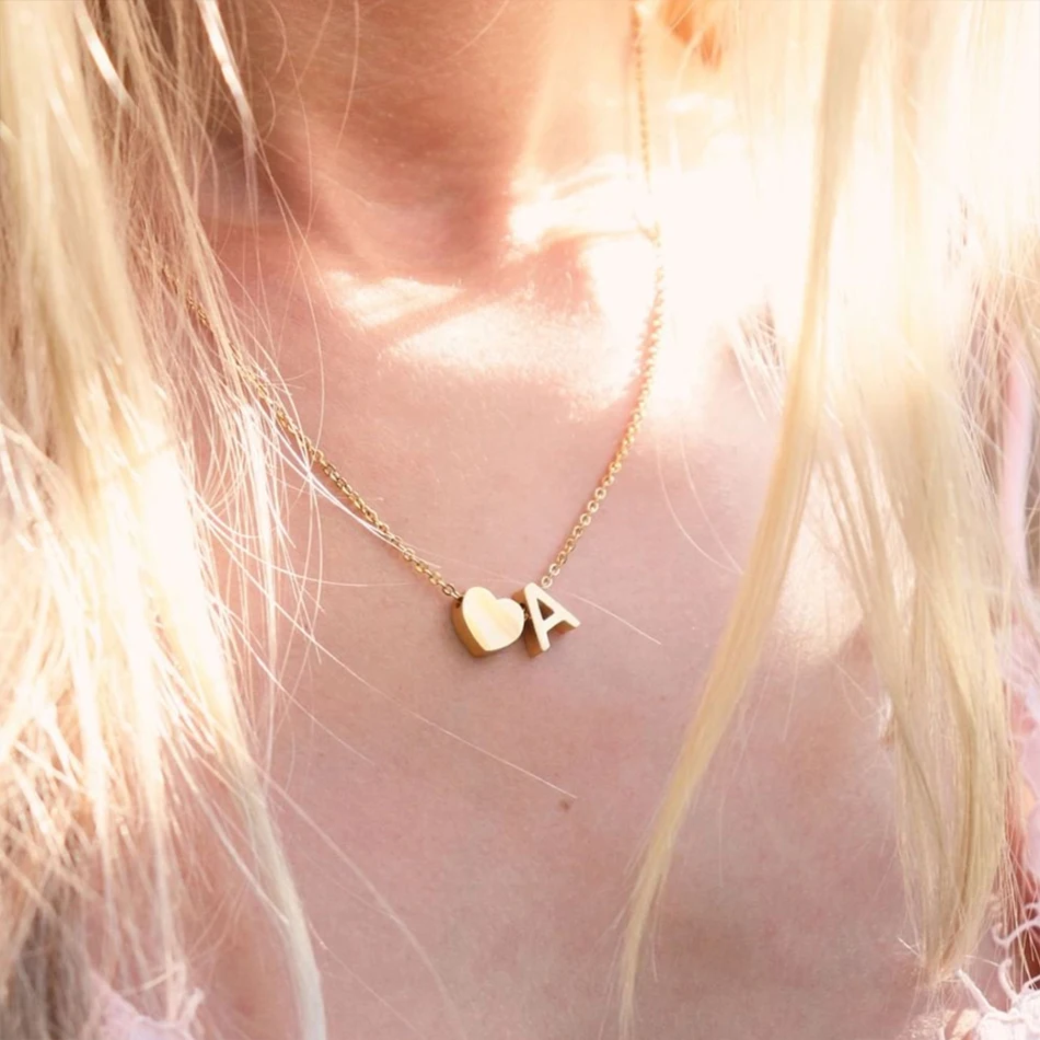 gold stainless steel initial necklace women chain choker DIY heart letter necklace for woman custom name jewelry
gold stainless steel initial necklace women chain choker DIY heart letter necklace for woman custom name jewelry