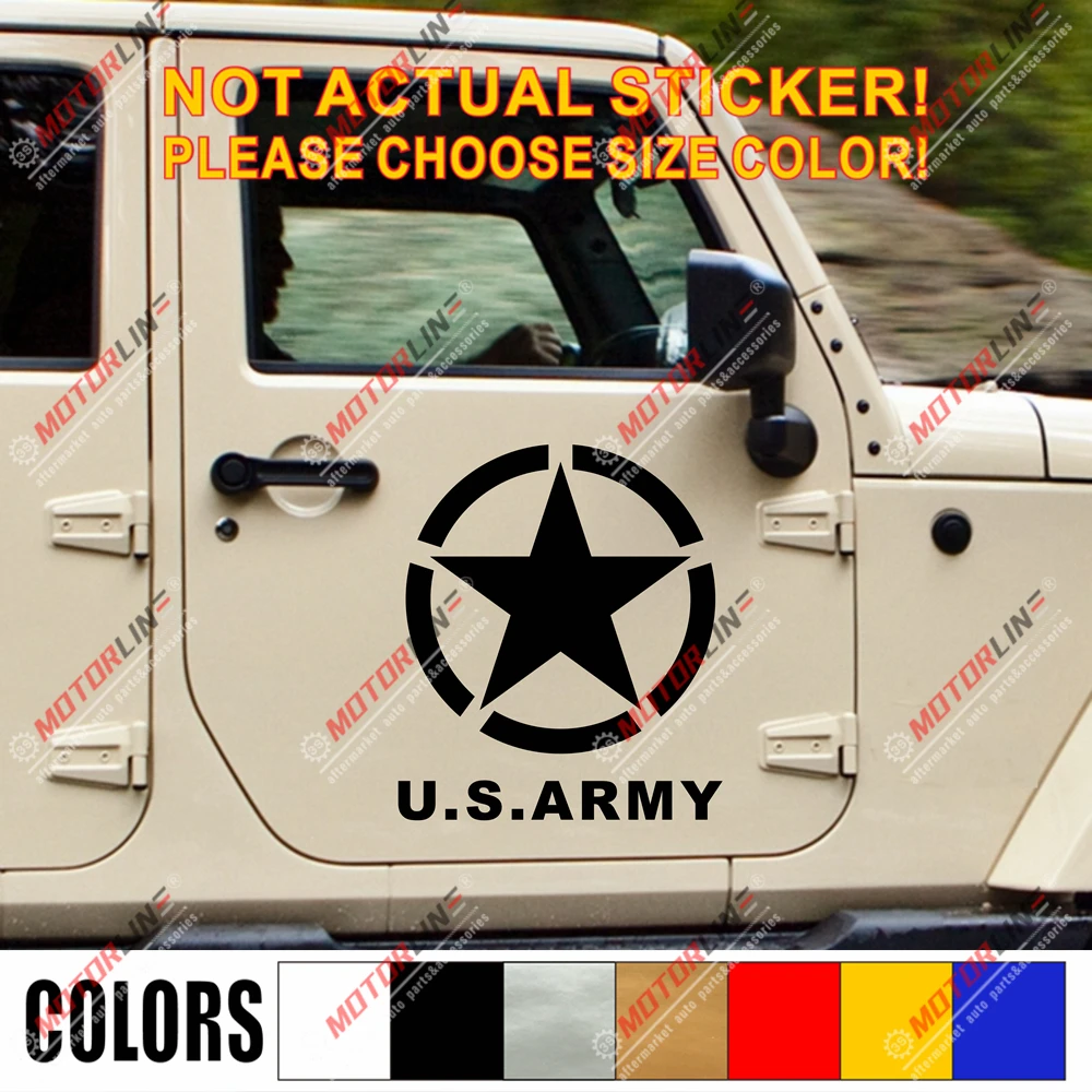 Военная звезда WW2 виниловая наклейка на бампер для автомобиля подходит Jeep и т. д.